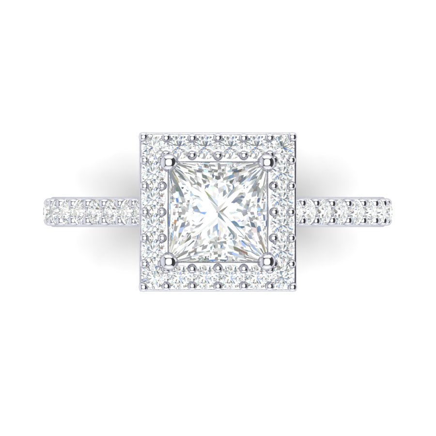 Engagement - Halo Pave Princess