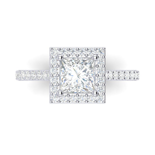 Engagement - Halo Pave Princess