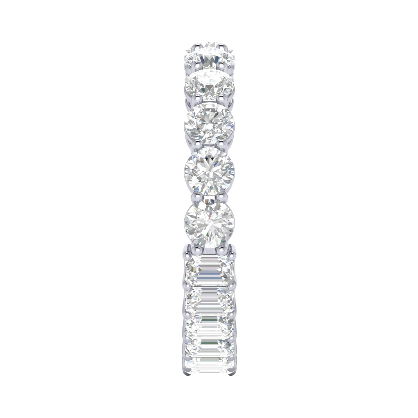 Eternity Ring - Emerald Cut/Round "Opposite"